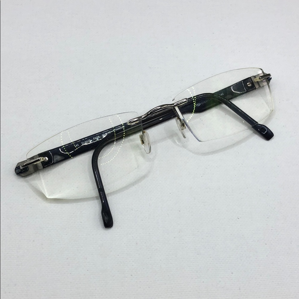 Stepper SI-6476 F022 Men Navy Rimless Titanium Glasses Frames ONLY 55-18-140